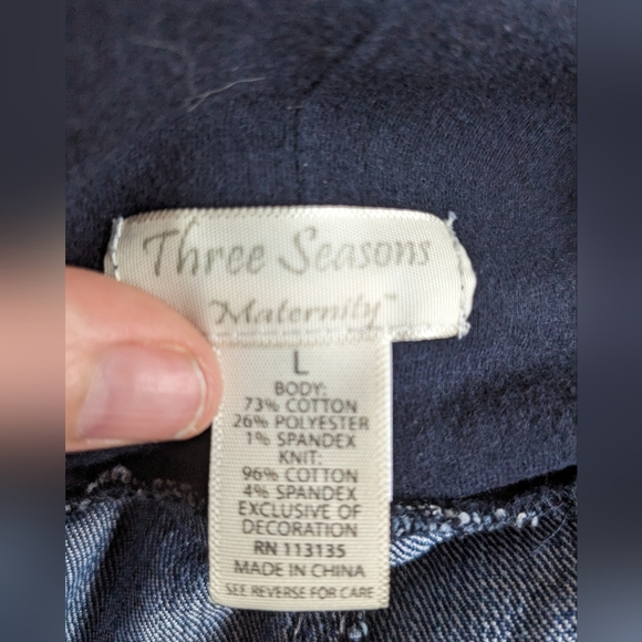 EUC Three Seasons Embellished Adjustable Waist Maternity Jeans Size L - Picture 12 of 12